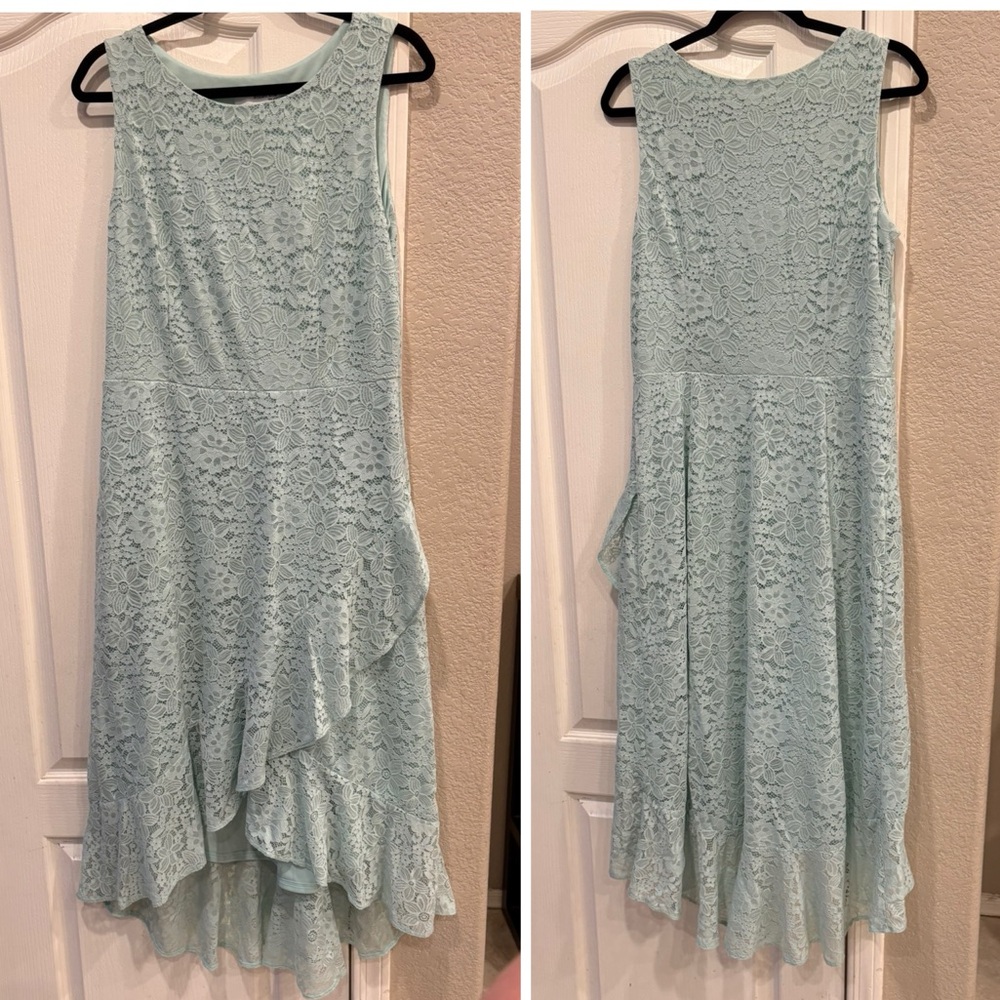 Studio One Turquoise Lace Dress, Size 12